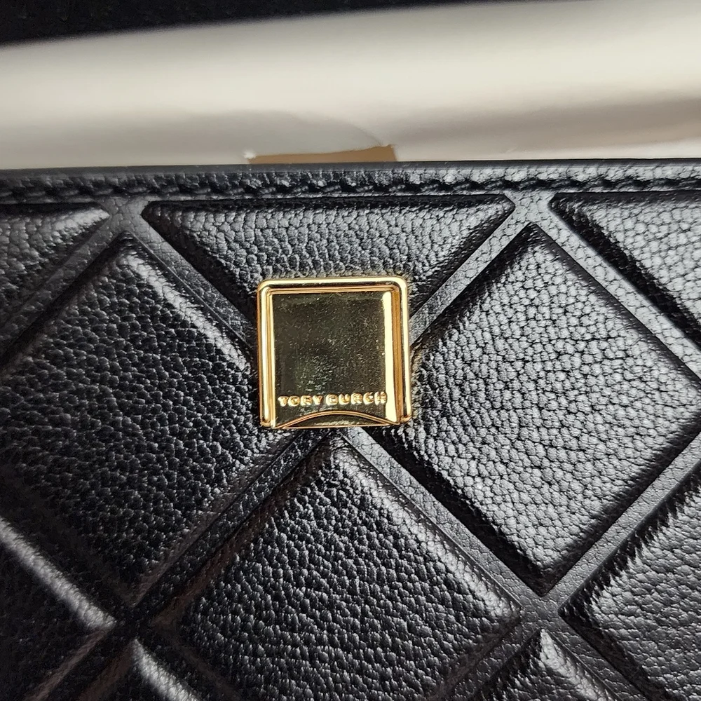 Tory Burch New York Fleming East-West Satchel Leather Black Small NWT